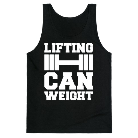 Lifting Can Weight White Print Tank Top