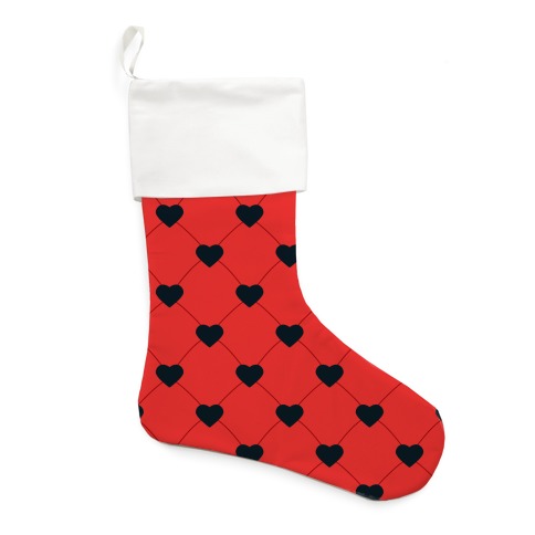 Simple Heart Pattern Red Stocking