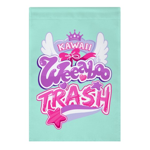 Kawaii Weeaboo Trash Anime Logo Garden Flag