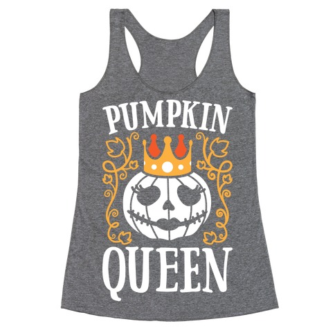 Pumpkin Queen (White) Racerback Tank Tops | LookHUMAN