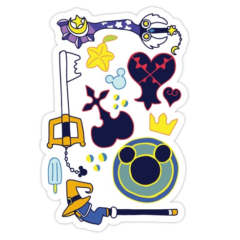 Kingdom Hearts pattern Die Cut Sticker