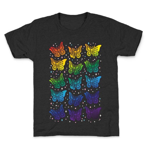 Butterfly Clips LGBTQIA+ Pride White Print Kids T-Shirt