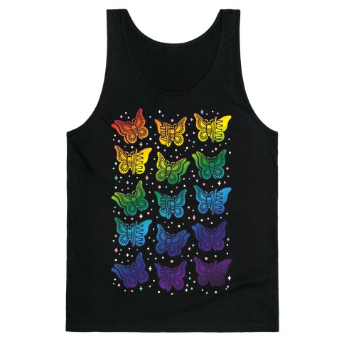 Butterfly Clips LGBTQIA+ Pride White Print Tank Top