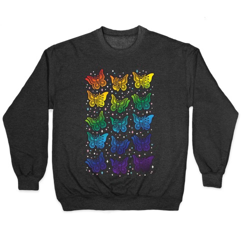 Butterfly Clips LGBTQIA+ Pride White Print Pullover