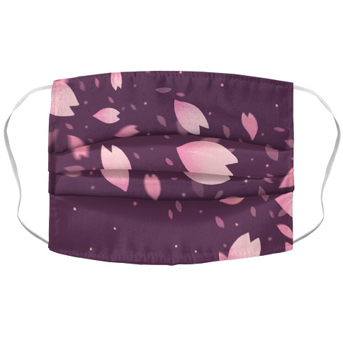 Cherry Blossom Petals (Purple) Accordion Face Mask