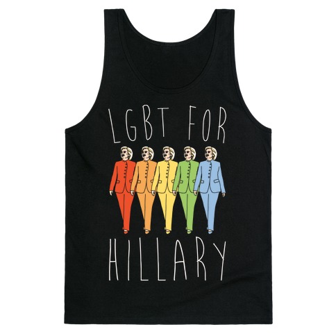 LGBT For Hillary White Print Tank Top