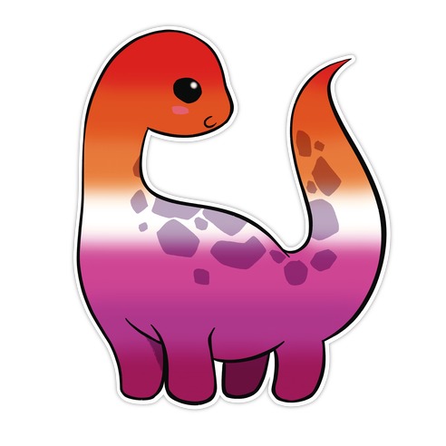 Lesbian-Dino Die Cut Sticker