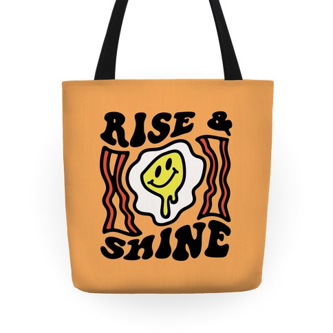 Rise And Shine Smiley Face Groovy Aesthetic Tote