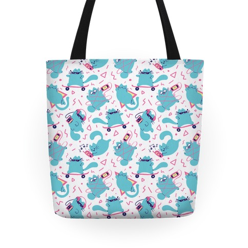 90's Cats Pattern Tote
