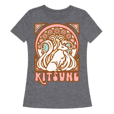 Art Nouveau Kitsune Womens T-Shirt