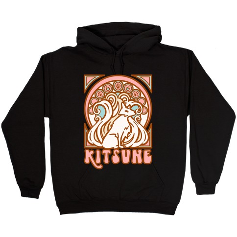 Art Nouveau Kitsune Hooded Sweatshirt