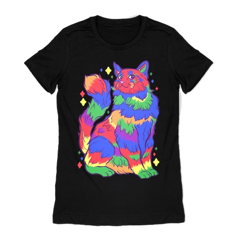 Gay Pride Cat Womens T-Shirt