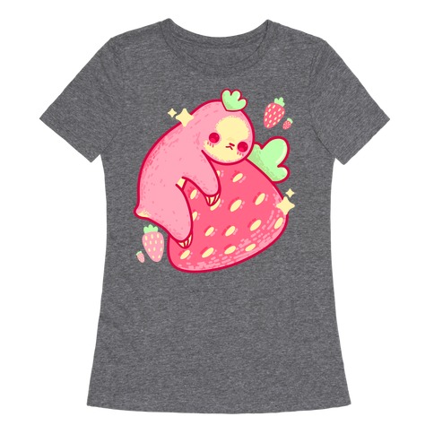 Strawberry Sloth Womens T-Shirt