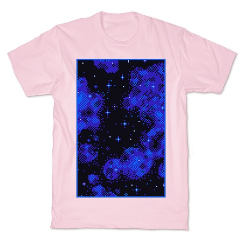 Pixelated Blue Nebula T-Shirt