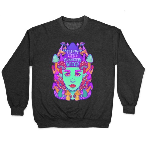Trippy Little Mushroom Witch Pullover
