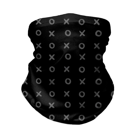 XO Pattern Black and Gray Neck Gaiter