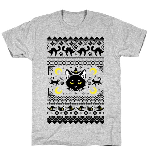 Witchy Black Cats Ugly Sweater T-Shirt
