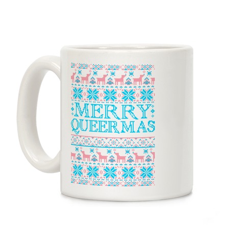 Merry Queermas Trans Pride Christmas Sweater Coffee Mug