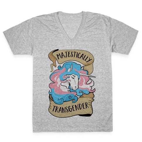 Majestically Transgender V-Neck Tee Shirt