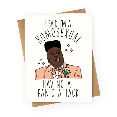 Homosexual Having a Panic Attack Greeting Card