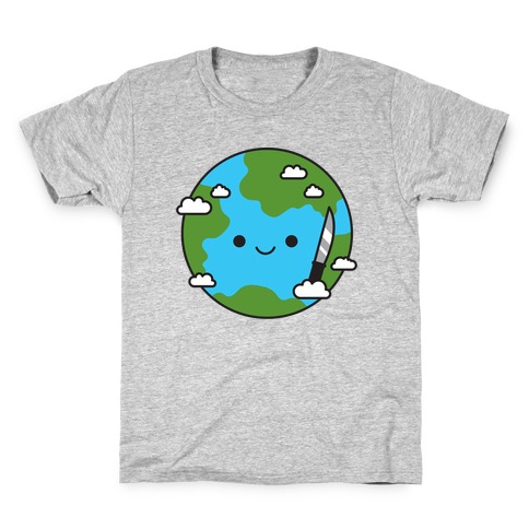 Earth with Knife Kids T-Shirt