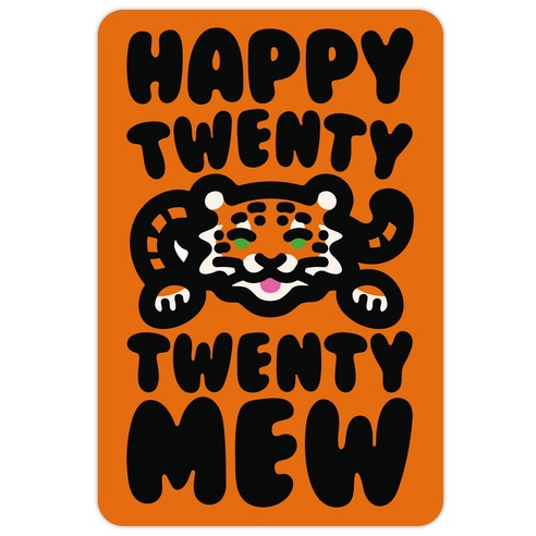 Happy Twenty Twenty Mew Tiger Die Cut Sticker