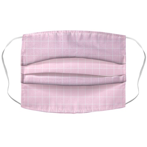 Pink Grid Accordion Face Mask