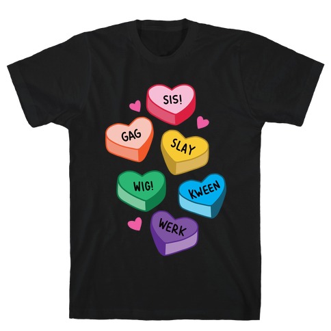 Gay Lingo Candy Hearts T-Shirt