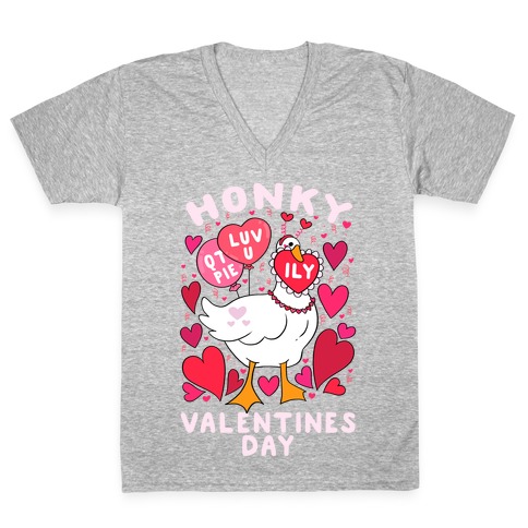 Honky Valentine's Day V-Neck Tee Shirt