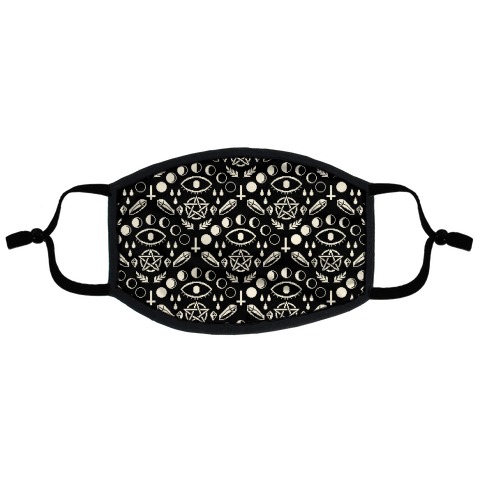 Occult Pixel Pattern On Black Flat Face Mask
