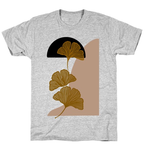 Minimalist Ginkgo Leaf Illustration T-Shirt