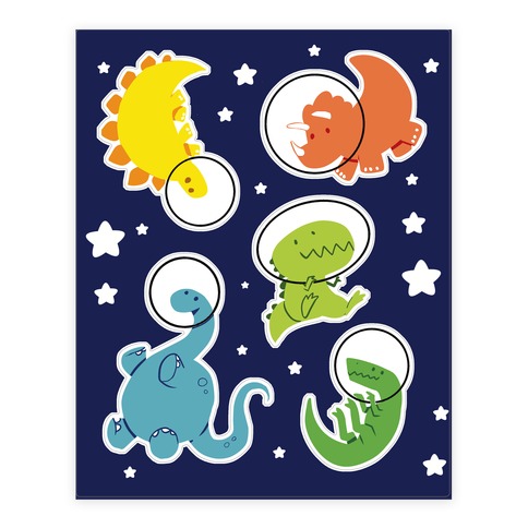 Space Dinos Stickers and Decal Sheet