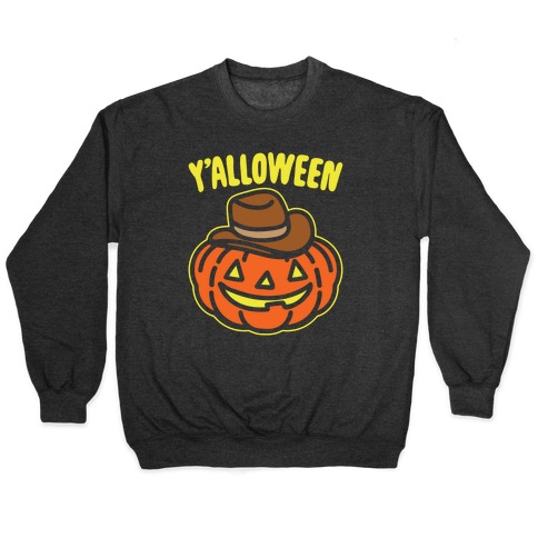 Y'alloween Halloween Country Parody White Print Pullover