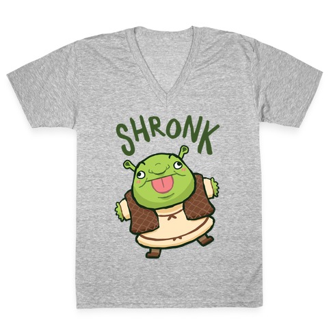 Shronk Derpy Shrek V-Neck Tee Shirt