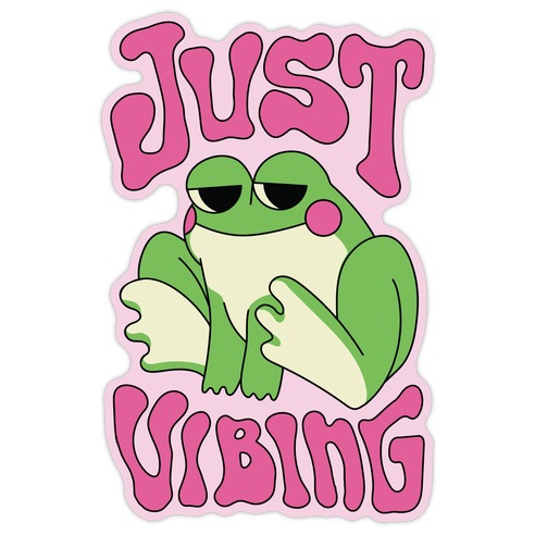 Just Vibing Groovy Frog Die Cut Sticker