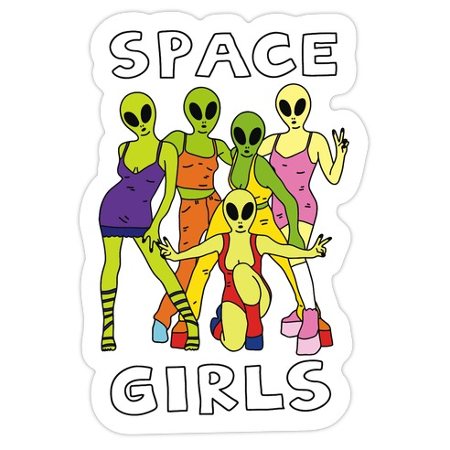 Space Girls Die Cut Sticker