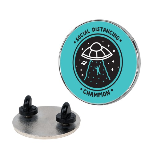 Social Distancing Champion UFO Pin