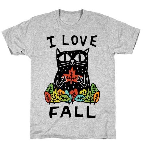 I Love Fall Cat T-Shirt