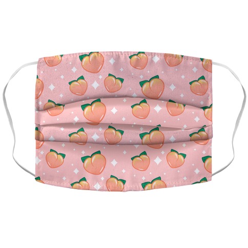 Peaches N' Sparkles Pattern Pink Accordion Face Mask