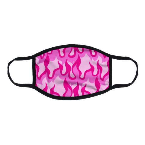 Pink Flames Flat Face Mask