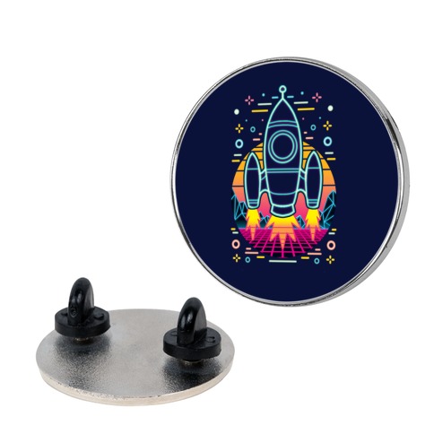 Synthwave Space Exploration Pin