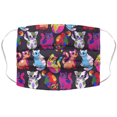 Cartoon Pride Cats Pattern Accordion Face Mask
