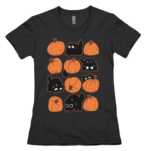 Pumpkin Cats Womens T-Shirt