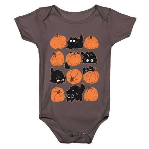 Pumpkin Cats Baby One-Piece