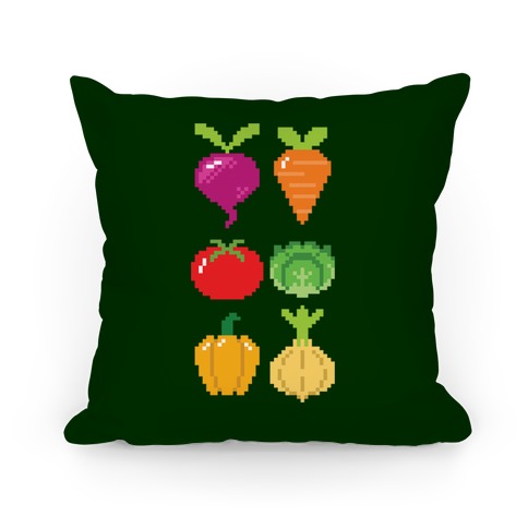 Pixel Vegetable Pattern Pillow