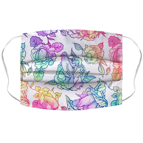 Floral Penis Pattern Rainbow Accordion Face Mask