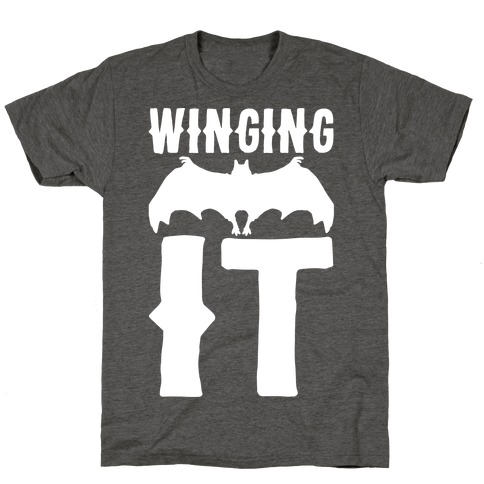 Winging It Bat White Print T-Shirt