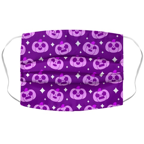 Kawaii Pumpkins Pattern Purple Accordion Face Mask