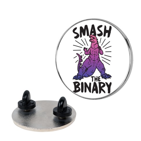 Smash The Binary Genderfluid Kaiju Pin