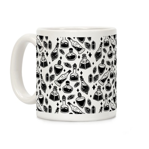 Black On White Potions Pattern Coffee Mug
